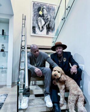 D-Nice Instagram - The GOAT stopped by my house yesterday. I had to pull out a print I photographed of him that was used on the billboards to promote his first @Netflix special. Always love catching up with @davechappelle.