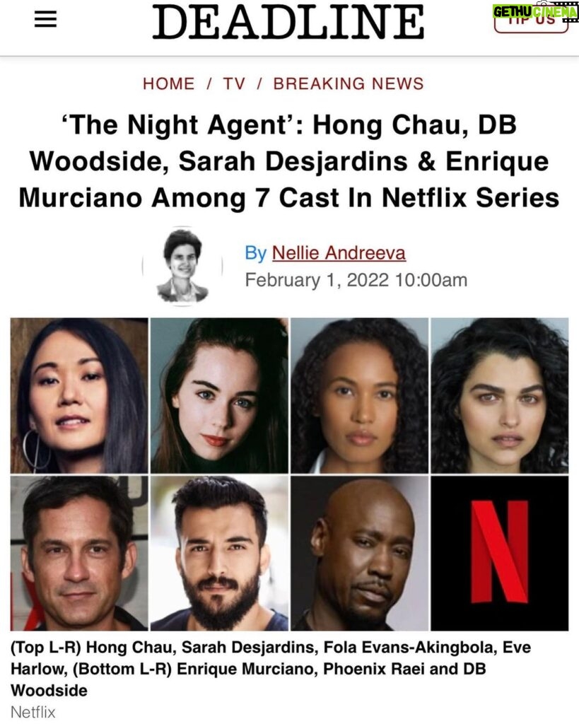 D.B. Woodside Instagram - So here’s that brand new job that I was hinting about right before the holidays. 😉 I have wanted to work with Shawn Ryan FOR YEARS!! Great script! Great cast! I can’t wait to get back to work! This is gonna be a ride. Buckle up!! 🥰 #bliss @Netflix #TheNightAgent