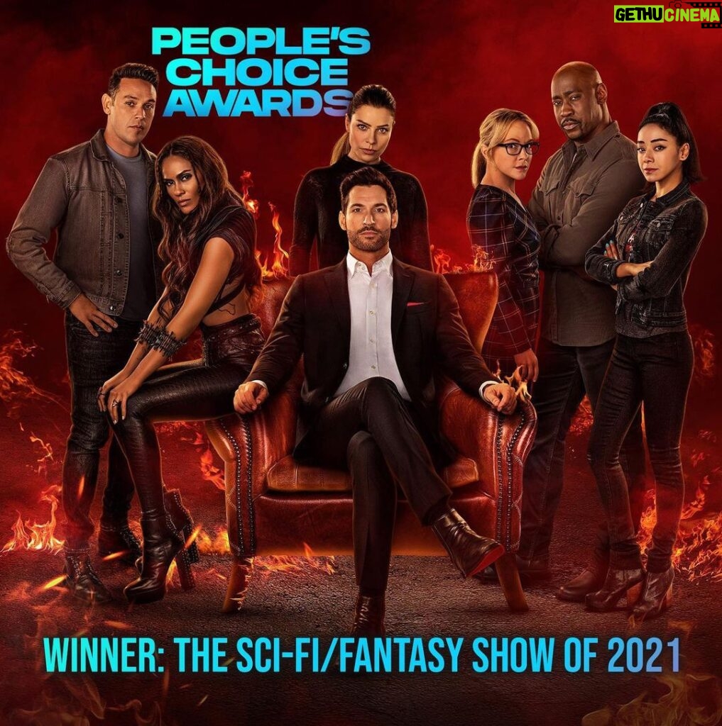 D.B. Woodside Instagram - I know I’ve said it before but #Lucifans are the best fans! Thank you for all of your @peopleschoice votes and for helping us edge out some other amazing shows. Your support has not gone unnoticed. 🙏🏾😈 #lucifer #peopleschoiceawards