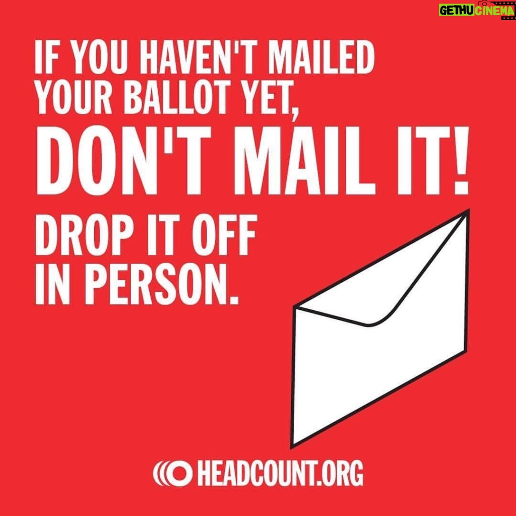 D.B. Woodside Instagram - #repost @headcountorg • Make sure your vote counts! If you haven't mailed in your ballot yet, DON'T. We recommend that you return mail-in ballot in person to make sure it’s there in time. Get more info at HeadCount.org/State