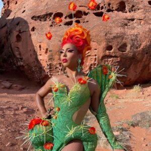 D.J. 'Shangela' Pierce Instagram - if it’s up, then it’s stuck 🌵🧡😊

👗 @diegomontoyastudio @rickyrey 
💄 @lushiousmassacr 
💇🏽‍♀️ @wigsandgrace 
💎 @roxbycox 
📸 @liamrileycb