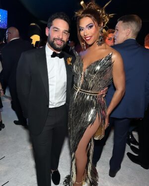 D.J. 'Shangela' Pierce Instagram - brought my own lighting and definitely put it to use! 😁✨ great seeing so many friends last night, and even meeting new ones. Plus, more than $10 million was raised for HIV awareness and research. A FABULOUS NIGHT xo Thank you @ejaf!!