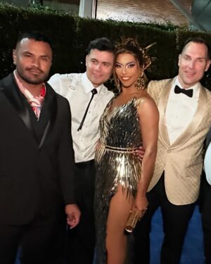 D.J. 'Shangela' Pierce Instagram - brought my own lighting and definitely put it to use! 😁✨ great seeing so many friends last night, and even meeting new ones. Plus, more than $10 million was raised for HIV awareness and research. A FABULOUS NIGHT xo Thank you @ejaf!!