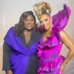 D.J. "Shangela" Pierce Instagram - My @thedaniellebrooks celebration post. 💜 This was my first time meeting Miss Brooks, and let me tell u … she is pure sugar on a golden spoon. Miss Danielle, O Gorgeous One, thank u for ur kindness. And I definitely look forward to laughing together again soon! As a fellow Southerner, you make me So Proud. Continue to fly high sister, and I’ll continue doing my best to Shine ✨ LUV U SOPHIA!!! 💜 @costumeawards