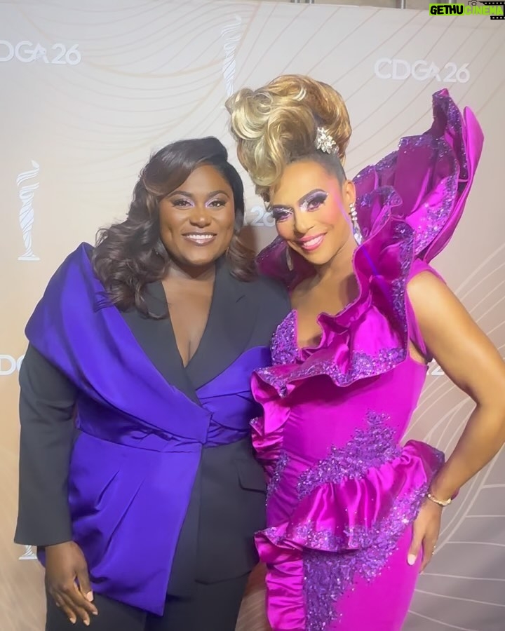 D.J. "Shangela" Pierce Instagram - My @thedaniellebrooks celebration post. 💜 This was my first time meeting Miss Brooks, and let me tell u … she is pure sugar on a golden spoon. Miss Danielle, O Gorgeous One, thank u for ur kindness. And I definitely look forward to laughing together again soon! As a fellow Southerner, you make me So Proud. Continue to fly high sister, and I’ll continue doing my best to Shine ✨ LUV U SOPHIA!!! 💜 @costumeawards