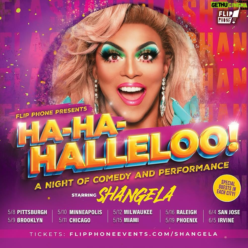 D.J. "Shangela" Pierce Instagram - (UPDATED) NEW SHOW ALERT! HA-HA HALLELOO! 😂💃🏽 Kicking off May 8 in Pittsburgh for 10-City limited run in comedy club style venues. Def will be an EXPERIENCE baby!! Tix link in bio
