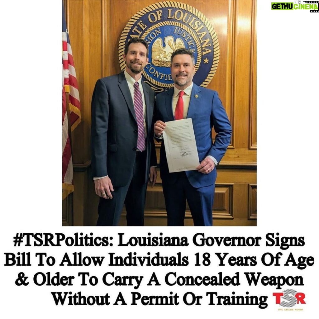 D.L. Hughley Instagram - When your political policy is: “F*#K IT, HOW BAD COULD IT GET?” 🤷🏾‍♂ Sounds like Louisiana is about to F*#K AROUND AND FIND OUT 🫣 #TeamDL @theshaderoom : TSR STAFF: Amani S.! @amanimonet._ _____________________________________ Louisiana just became the 28th state to allow people to carry a concealed weapon without a permit, according to the U.S. Concealed Carry Association. The difference is, in Louisiana, you can be as young as 18 to carry! _____________________________________ The law will allow eligible people to carry guns hidden in their clothing without having to pay for a government permit, having their fingerprints taken or completing a firearm training course — which are all currently required. _____________________________________ Legislators also proposed a follow up bill that would provide a level of immunity from civil liability for someone who holds a concealed carry permit and uses their firearm to shoot a person in self-defense. (✍🏽: #TSRStaffAM)