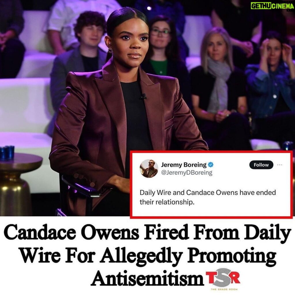 D.L. Hughley Instagram - WELP!! SO WHAT Y’ALL GOT GOING ON THIS SUNDAY? 🤷🏾‍♂🤔 YOU’LL FIND OUT JUST HOW BLACK YOU ARE ONE WAY OR ANOTHER. #TeamDL @theshaderoom : #CandaceOwens has been relieved of her duties at The Daily Wire, #Roomies! Owens began working with The Daily Wire in 2021, hosting a weekday commentary show for the company’s website. _____________________________________ The Daily Wire CEO #JeremyBoreing broke the news in a tweet on Friday saying, “Daily Wire and Candace Owens have ended their relationship.” Candace confirmed the news in a tweet of her own that reads, “The rumors are true — I am finally free.” _____________________________________ According to @mediaite, Owens’ departure from the outlet comes after “months of tensions between her and Daily Wire co-founder Ben Shapiro over her promotion of various anti-Semitic conspiracy theories.” _____________________________________ Owens recently appeared on The Breakfast Club and spoke about an incident between her and Daily Wire Founder #BenShapiro. She says they had a misunderstanding regarding tweets she made surrounding Israel and Hamas, to which Ben replied that she should quit. During her sit down with Charlamagne, Owens stated, “Ben doesn’t have the power to fire me.” (SWIPE) (📸: @gettyimages 🎥: @thebreakfastclub) ✍🏽: #TSRStaffAM