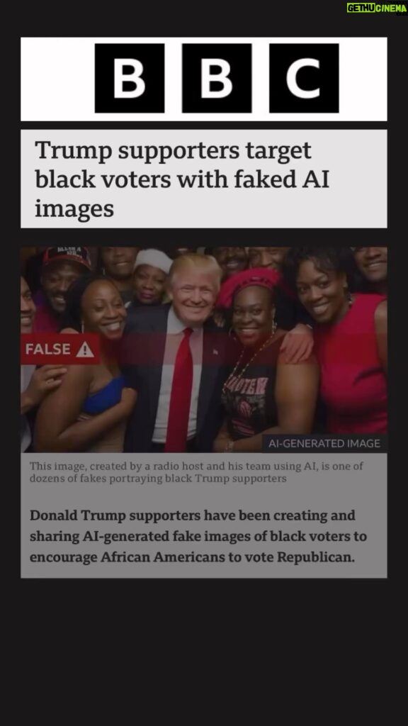 D.L. Hughley Instagram - “FAKE IT ‘TILL YOU… FAKE IT SOME MORE” #TeamDL Source - @keithboykin : The BBC discovered dozens of widely circulated deepfake photos on the Internet portraying Black people as supporting Donald Trump. The creator of this image is Mark Kaye, a conservative white male radio host from Florida, who told the BBC: “I’m not claiming it’s accurate…If anybody’s voting one way or another because of one photo they see on a Facebook page, that’s a problem with that person, not with the post itself.”