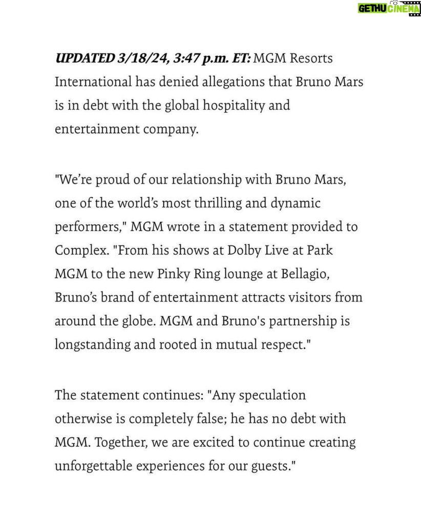 D.L. Hughley Instagram - BUT Y’ALL GO OFF✌🏾 #TeamDL Source - @complex : Repost from @complex • MGM Resorts International has denied allegations that Bruno Mars is in debt with them. LINK IN @complex BIO for more on this story. 🔗
