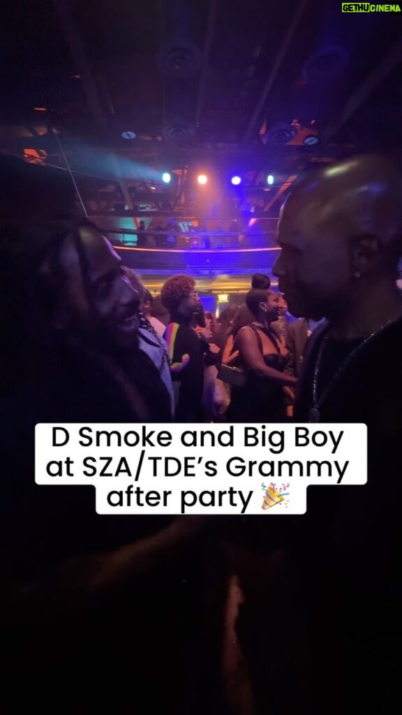 D Smoke Instagram - @bigboy and @dsmoke7 at @topdawgent and @sza’s Grammy after party 🎉 🔥 #sza #dsmoke #bigboy #tde #grammys2024