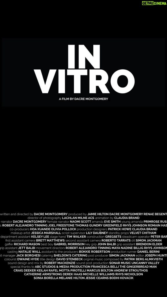 Dacre Montgomery Instagram - So excited to finally share my first film 'IN VITRO' with you all. IN VITRO asks the question WHAT DOES IT MEAN TO BE A MOTHER? My own mother works in perinatal women's health and has shared some incredibly moving and devastating stories (about motherhood) over the years which I aim to shed light on. My short follows the story of Amanda who creates a reality where her child is not the product of sexual assault, in order to deal with what has happened to her. I've been fascinated with film since I was a child and cannot express how amazing this process has been to be surrounded by my best friends AND to have been mentored by so many incredible artists who each brought an offering of their own creative capacity and generosity to the telling of this story, thank you. I want to say a big thank you to my mum and all the mother's out there.