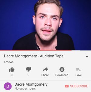 Dacre Montgomery Instagram - Here's a self tape - for something I didn't get.
Do not be afraid to take risks in your work.  I spent 10 years pursuing a career before I booked anything. 
You need to have an unwavering belief in your abilities and yourself.  Light that fire in your belly and visualize your goals.

But most of all DO NOT BE AFRAID TO FAIL.  Go out there and get it!
