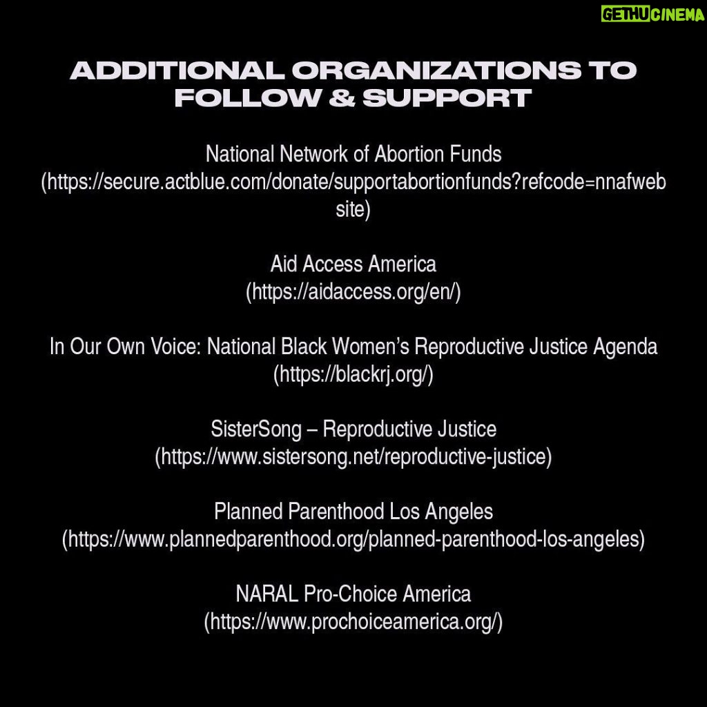 Dakota Johnson Instagram - What fresh hell is this? We have put together a list of resources and access information in light of Roe V Wade being overturned. We will be consistently updating and detailing these resources. Share them far and wide. Now that reproductive rights are a state to state issue, THE MOST IMPORTANT THING is that you get out and vote for pro choice candidates all the way down the ballot in your local, primary, and general elections. Linktree in bio for easy access to the above information.