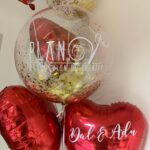 Dalma Maradona Instagram - Gracias @eventosplanv por acordarse de nuestro aniversario y mandarnos estos globos con los chocolates más ricos del mundo! Las amamos @claudiavillafaneok @flormendezsoy ❤️ GRACIAS POR HACERNOS VIVIR HACE UN AÑO LA MEJOR NOCHE DEL MUNDO! 👰🏼🤵🏻