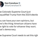 Dan Crenshaw Instagram - The Supreme Court needs to overturn this immediately. This is un-American and unconstitutional.