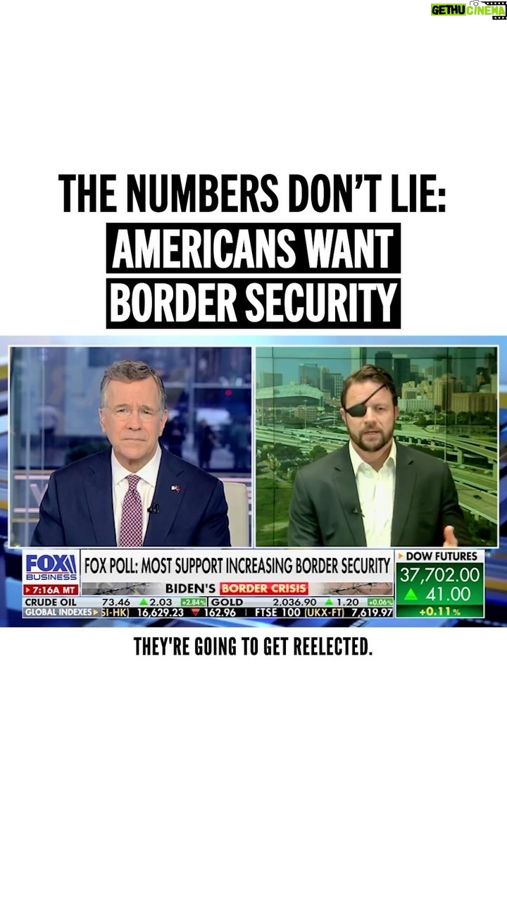 Dan Crenshaw Instagram - The numbers don’t lie. 80% of Americans see our open border as a problem. And right now we have a shot at fixing it. Biden knows he’s in hot water with voters. When 80% of the public wants a secure border and he may not give it to them, he’s at risk of not getting re-elected. Democrat Senators aren’t. They don’t have the same incentive to work with Republicans on this. That’s why we need to take our border security negotiations directly to the White House and make a deal. We need to change the policy — it’s not about just adding more CBP agents, or getting more money. You need to change the incentives of “catch and release” that draw immigrants in. These are common sense policies that would make meaningful impacts to our national security. I’ve been saying this for months: let’s get in and get this done.