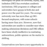 Dan Crenshaw Instagram - There’s a strange new trend with some people on the Right who have recently decided that Reagan is “not conservative” enough, and a relic of the past. They’re wrong. Reaganism is about fighting and winning. As we look at fighting the DEI ideology that is destroying higher education right now, we should look to Reagan’s higher education battles. What did Reagan do when University of California administrators coddled student and faculty radicals that were rioting? He sent in the National Guard. What did he do when the violence continued? He shut down all 28 public colleges and universities in the state for four days. Not to mention, he also did the serious work of instituting budgetary reforms to prevent the administrative bloat that we see in higher education today. We have to take the same approach. That means confronting the taxpayer-funded DEI that has propped up left-wing illiberalism and enabled the explosion of antisemitism we see on college campuses. How do we do this? Let’s start by creating smart higher ed policy. I have a bill that will prevent taxpayer dollars from flowing to universities that force students to write DEI statements. Most Americans know the left is crazy, but we have to make sure that conservatives look like the adults in the room. Read more on @nationalreview