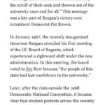 Dan Crenshaw Instagram - There’s a strange new trend with some people on the Right who have recently decided that Reagan is “not conservative” enough, and a relic of the past. They’re wrong. Reaganism is about fighting and winning. As we look at fighting the DEI ideology that is destroying higher education right now, we should look to Reagan’s higher education battles. What did Reagan do when University of California administrators coddled student and faculty radicals that were rioting? He sent in the National Guard. What did he do when the violence continued? He shut down all 28 public colleges and universities in the state for four days. Not to mention, he also did the serious work of instituting budgetary reforms to prevent the administrative bloat that we see in higher education today. We have to take the same approach. That means confronting the taxpayer-funded DEI that has propped up left-wing illiberalism and enabled the explosion of antisemitism we see on college campuses. How do we do this? Let’s start by creating smart higher ed policy. I have a bill that will prevent taxpayer dollars from flowing to universities that force students to write DEI statements. Most Americans know the left is crazy, but we have to make sure that conservatives look like the adults in the room. Read more on @nationalreview