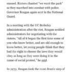 Dan Crenshaw Instagram - There’s a strange new trend with some people on the Right who have recently decided that Reagan is “not conservative” enough, and a relic of the past. They’re wrong. Reaganism is about fighting and winning. As we look at fighting the DEI ideology that is destroying higher education right now, we should look to Reagan’s higher education battles. What did Reagan do when University of California administrators coddled student and faculty radicals that were rioting? He sent in the National Guard. What did he do when the violence continued? He shut down all 28 public colleges and universities in the state for four days. Not to mention, he also did the serious work of instituting budgetary reforms to prevent the administrative bloat that we see in higher education today. We have to take the same approach. That means confronting the taxpayer-funded DEI that has propped up left-wing illiberalism and enabled the explosion of antisemitism we see on college campuses. How do we do this? Let’s start by creating smart higher ed policy. I have a bill that will prevent taxpayer dollars from flowing to universities that force students to write DEI statements. Most Americans know the left is crazy, but we have to make sure that conservatives look like the adults in the room. Read more on @nationalreview