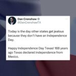 Dan Crenshaw Instagram – There’s a lot of reasons other states should be jealous of Texas. 

Add this one to the list.