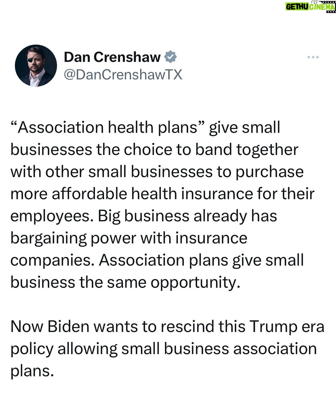 Dan Crenshaw Instagram - Sorry audience, this isn’t clickbait content, but it is actually important policy stuff, so give it a like eh?