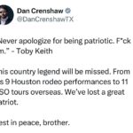Dan Crenshaw Instagram – Today we lost a legend. Gone but not forgotten. @tobykeith