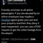 Dan Crenshaw Instagram - And if you do have an incident on video, feel free to DM me and we will help you expose them. Should airline agents have to wear body cams? Comment below.
