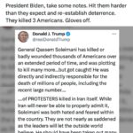 Dan Crenshaw Instagram - Yesterday 3 American soldiers stationed in Jordan were killed and 25 more were injured in a drone attack. Jordan is not a war zone, per se, therefore this represents a major escalation by Iranian backed militias, attacking Jordanian territory. Iran is responsible for this tragedy, but so is Biden’s tepid foreign policy. Today another report shows that the DOD failed to stop the drone attack due to confusion as to whether the drone was a U.S. asset or a hostile one. That’s an unacceptable error that needs to be addressed. God bless our men and women in uniform, keep their family in your prayers.