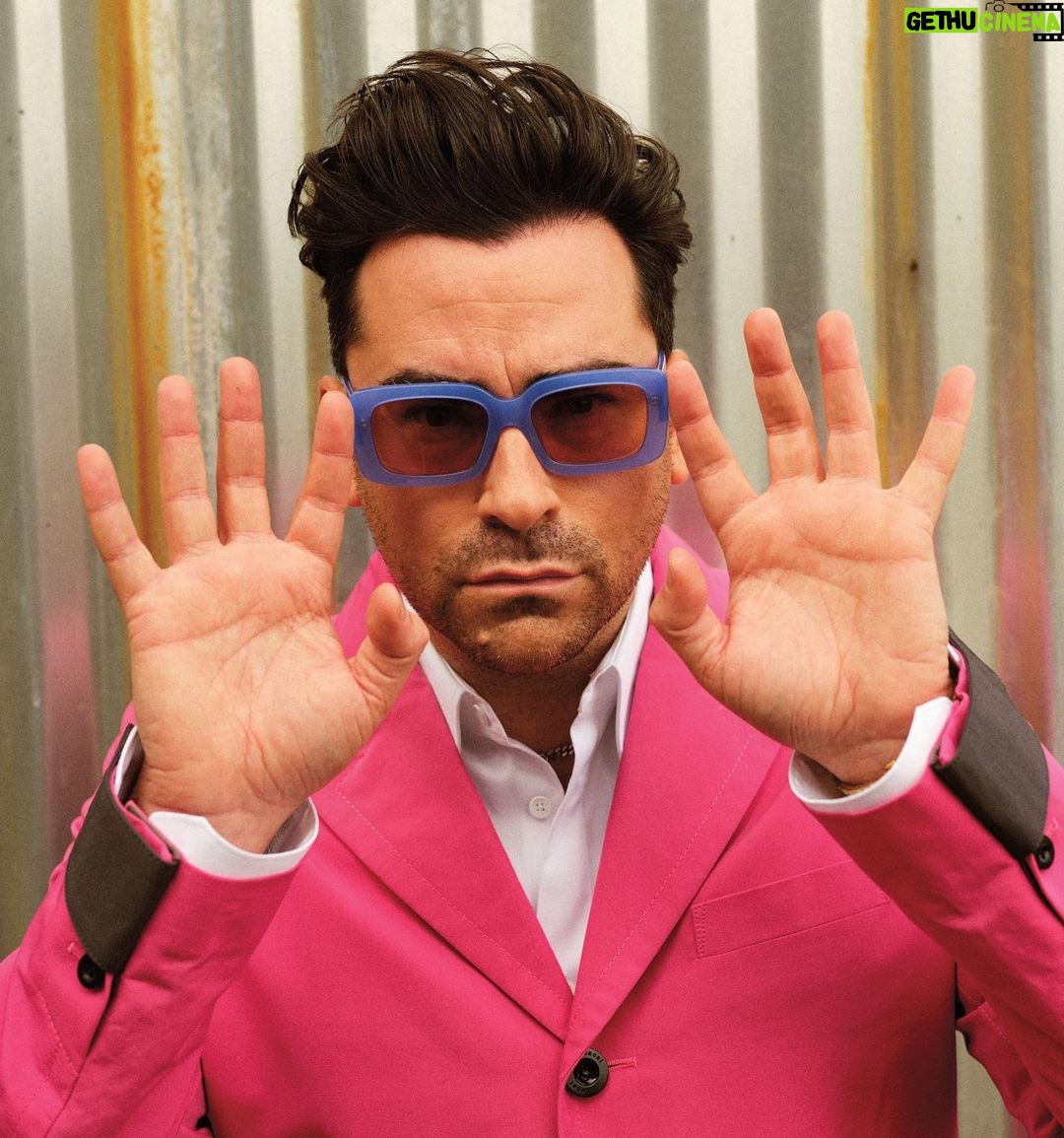 Dan Levy Instagram - Tiny taste of the @dleyewear Spring collection/proper “welcome to the team” to @elena_doukas for @ccaliforniastyle. Link in bio. Spring coming soon. Photography: @bradtorchia Words: @danrookwood Styling: @maryammalakpour Grooming: @johnny.hernandez.hair