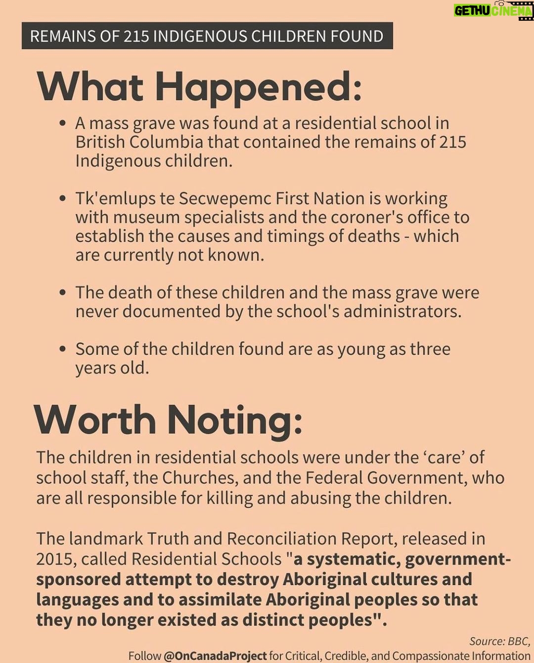 Dan Levy - 238.8K Likes - This isn’t just a part of Canada’s history, it’s a part of its present and future as well. And categorizing this tragedy as something the past should be responsible for takes all accountability off the shoulders of Canada and Canadian settlers today.