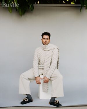 Dan Levy Instagram - Talked to the great @peelebanana about the confusion of processing good news in a bad year. Expecting a hefty therapy bill from the incred @bustle team. And yes, working with @internetbby was a fucking dream. ❤️ (link in bio)
⁠
Photographer: @internetbby⁠⠀
Stylist: @dereksroche⁠⠀
Grooming: @milesjeffrieshair⁠⠀
Art Director: @ehover⁠⠀
Bookings: @specialprojectsmedia⁠⠀
Videographer: @samrmiron⁠⠀
VP Of Fashion: @tiffanyreid⁠⠀
VP Of Creative: @karen.hibbert
Magical Wizardress: @meganzehmer