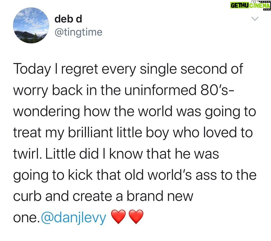 Dan Levy - 405.9K Likes - This. Love you, mom.