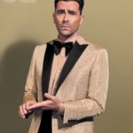 Dan Levy Instagram - Will be honoring these suits throughout the day. Sue me. Photographs by @daniellelevitt Styled by Jon Tietz @tietztietz Grooming by Johnny Hernandez