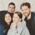Dan Levy Instagram - Pictured here: three people I annoyed on the reg, our *brilliant* Schitt’s Creek writing team. I’d call them out individually but I’ve forgotten all of their names. I kid. Mad love and respect to @westread @rupindstagram @mikey7118 @wintertekenoslevy and all the other writers I’ve had the pleasure of working alongside over the past six years. What fun we had. ❤️