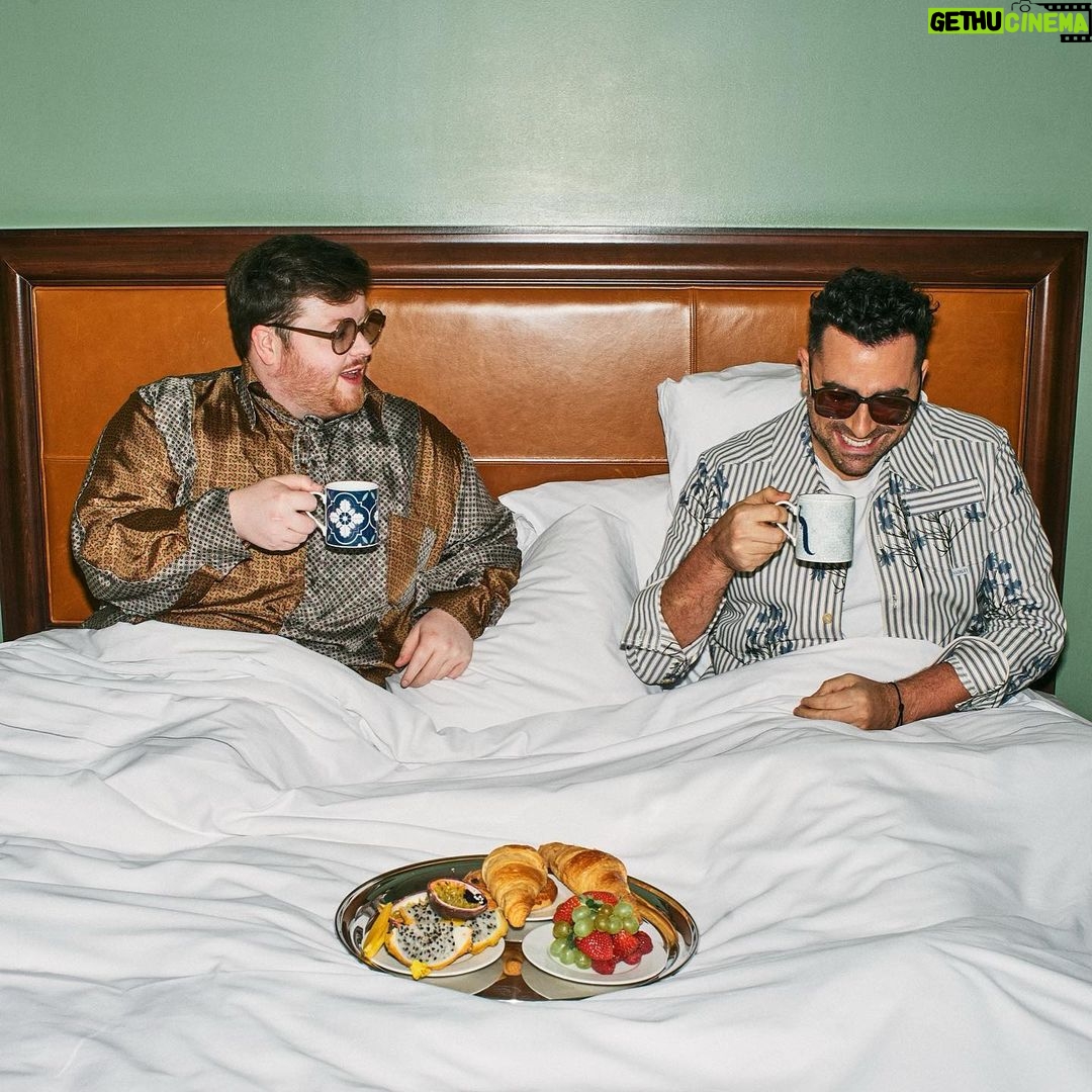 Dan Levy Instagram - Earlier this year I collaborated with my pal @stevenstokeydaley on a small capsule collection of eyewear. Very excited that it will be available for purchase through both the SSD and @dleyewear websites this Friday at 10am PT/6pm GMT. Big burnin’ love to @fthtsi @jellison22 for the afternoon tea/showcasing these frames that we’re all very proud of. (link in bio) photos by @jjtarn images editor @katiefcwebb editor @jellison22 words by @louisquinze styling @ecduzit