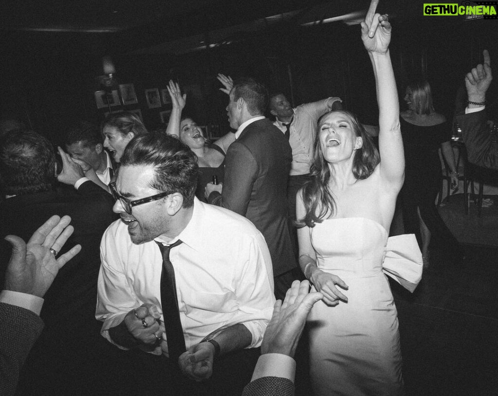 Dan Levy Instagram - My sister got married this weekend. This is absolutely not a photo of us screaming the lyrics to S Club Party on the dance floor. Love you, @sarahplevy. 📷 @copelandphoto