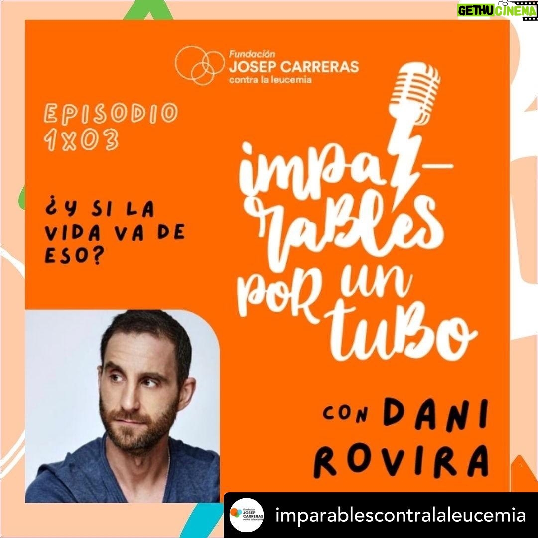 Dani Rovira Instagram - • @imparablescontralaleucemia ¡Estamos emocionados! En esta Semana Contra la Leucemia tenemos la alegría de presentar un nuevo capítulo del podcast. ¡Esta vez hablamos con Dani Rovira 🧡! Muchos le conoceréis, es un gran Imparable y tiene muchas cosas que contarnos 👇🏼 . . Unos días después del confinamiento general por COVID19 en 2020 le diagnostican un linfoma de Hodgkin: un cáncer de la sangre 😥. Dani ha sido un ejemplo y una inspiración para muchos pacientes gracias a su voluntad por compartir su testimonio a través de redes sociales (@danirovira). . Hoy está en "Imparables por un tubo" para explicarnos su experiencia y cómo la enfermedad en ese momento tan concreto de confinamiento transformó su visión de la vida y del mundo 💪. . Bienvenidos a: DANI ROVIRA, ¿Y SI LA VIDA VA DE ESTO? . ‘Imparables por un tubo’ forma parte de la apuesta por mejorar la experiencia de los pacientes de la Fundación y está disponible en videopodcast en Youtube y en audiopodcast en IVOOX, Apple Podcasts, Google Podcasts y Spotify. . Este capítulo ha sido realizado en las instalaciones del @Club113Podcast en Madrid. Gracias por vuestra colaboración 🧡. 👉Todos los capítulos en: www.fcarreras.org/imparablesporuntubo o en el LINK de la BIO y en STORIES. . 📩Puedes sugerirnos temas o enviarnos tu opinión a través de podcast@fcarreras.es . . ¡Juntos, somos Imparables! 🧡 . . ##fundaciónjosepcarreras #Imparables #Imparablescontralaleucemia #podcast #Imparablesporuntubo #investigación #cáncer #tratamiento #leucemia #doctor #paciente #diagnostico