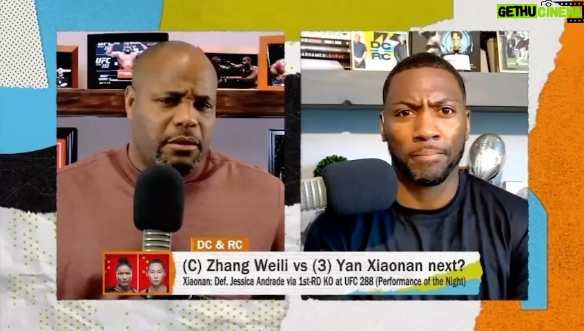 Daniel Cormier Instagram - We are live, today we discussed UFC 288. We also talked about what’s next for the Champion Aljamain Sterling. We also look forward to the massive flyway Title Fight between.Weili and and xionan. And your boys got some memories from China. Tap in link in my bio.