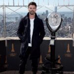Daniel Gillies Instagram - so fun. yesterday we did a little shoot in the Empire State Building. @empirestatebldg super impressive and a such a joy when you’re promoting the best film of 2021: ‘Coming Home in the Dark’ releases this Friday on VOD and in Theatres, stateside. (Yes, I said ‘the best’… Not even fucking close. What are you gonna do about it?) 🖤 PS: Can anyone else see the little happy face in the viewfinder-binoculars chrome thing? I can’t unsee that!!!