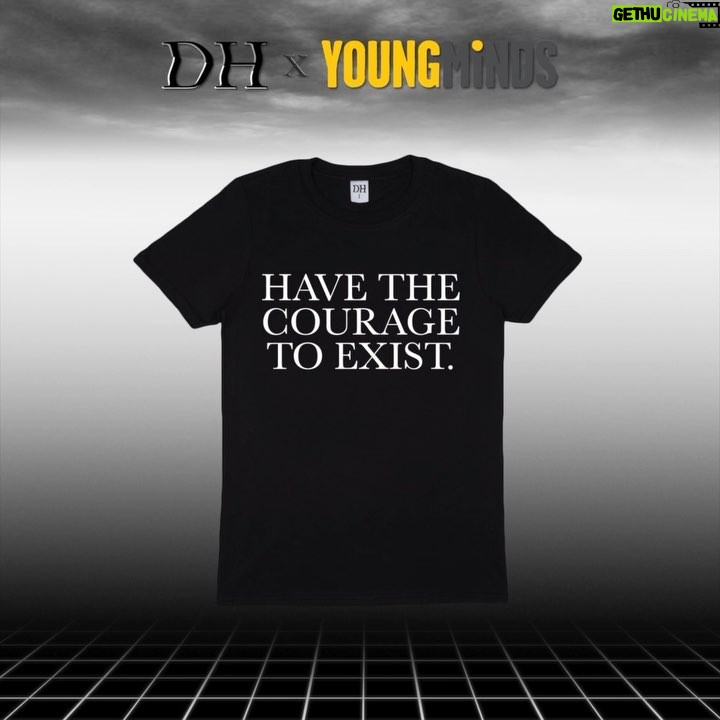 Daniel Howell Instagram - embrace the void and have the courage to exist - shop.danielhowell.com all proceeds go to @youngmindsuk to fight for young people's mental health