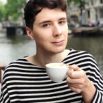 Daniel Howell Instagram - cultural canal cappuccino Amsterdam, Netherlands