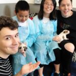 Daniel Howell Instagram - there is a two week old puppy falling asleep in my hands and i will do anything to protec him thank you @makeawishuk and @battersea for giving us and @rachael__pie this dream day Battersea Dog and Cats Home