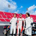 Daniel Wu Instagram - Getting the tour of the #nascarclash 1/4 mile track inside the LA Colosseum from @dennyhamlin ahead of the race this Sunday. Short and sweet. #wearestudentdrivers #nascar @nascar @toyotausa L.A. Collesium