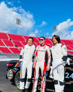 Daniel Wu Instagram - Getting the tour of the #nascarclash 1/4 mile track inside the LA Colosseum from @dennyhamlin ahead of the race this Sunday. Short and sweet. #wearestudentdrivers #nascar @nascar @toyotausa L.A. Collesium