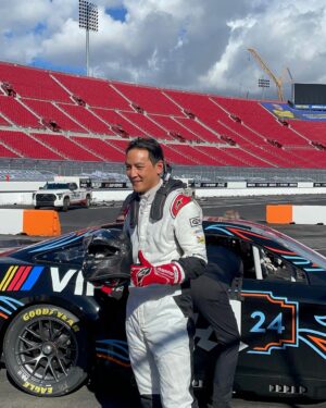 Daniel Wu Instagram - Getting the tour of the #nascarclash 1/4 mile track inside the LA Colosseum from @dennyhamlin ahead of the race this Sunday. Short and sweet.

 #wearestudentdrivers #nascar @nascar @toyotausa