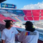 Daniel Wu Instagram - Getting the tour of the #nascarclash 1/4 mile track inside the LA Colosseum from @dennyhamlin ahead of the race this Sunday. Short and sweet. #wearestudentdrivers #nascar @nascar @toyotausa L.A. Collesium