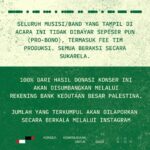 Danilla Riyadi Instagram - BUKAN KONSER BIASA. INI KONSER UNTUK MEREKA YANG TERPENJARA DAN TERANIAYA DI TANAH AIRNYA SENDIRI! 🇵🇸 16 artis 🇮🇩 sepakat bergerak dan bersuara bersama selama 7 hari kerja dalam 1 misi sukarela kemanusiaan dan solidaritas Palestina. Donasi kehadiran untuk rangkaian konser ini sudah bisa diperoleh melalui @loketcom mulai hari ini. Tempat sangat terbatas, pastikan dirimu menjadi bagian di dalamnya. Seluruh hasil donasi dari konser ini akan ditampung oleh rekening bank M Bloc Foundation (Yayasan Radar Budaya Kreatif) dan bakal disalurkan via rekening bank resmi Kedubes Palestina setelah konser terakhir selesai. Laporan terkini hasil donasi akan dilakukan secara berkala via akun ini. From the river to the sea…. #stopthegenocide #westandwithpalestine #mblocspace