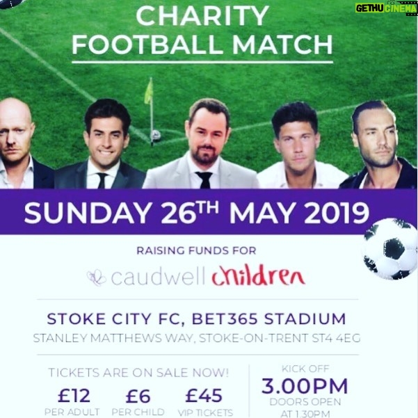 Danny Dyer Instagram - Wonderful cause. Come and make a difference. https://www.caudwellchildren.com/danny-dyer-leads-all-star-cast-for-charity-football-match-at-bet365/