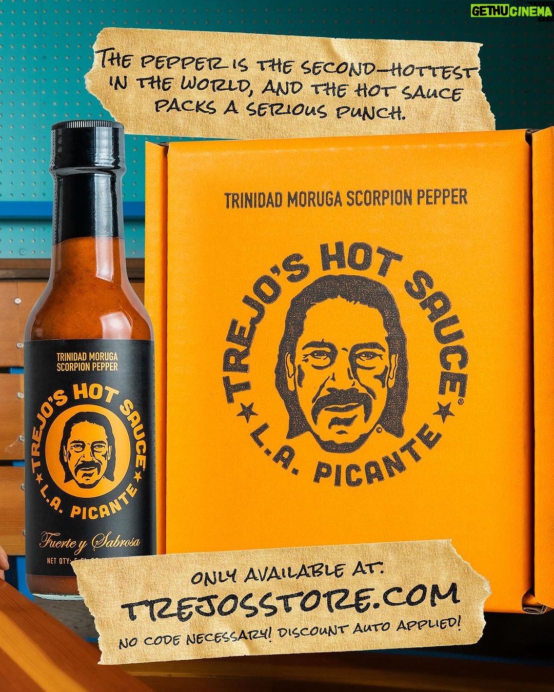 Danny Trejo Instagram - 🌶️ National Hot Sauce Day🌶️ Celebrate #NationalHotSauceDay the Trejo’s way! Pick up a 3 pack of our Trinidad Moruga Scorpion Hot Sauce and instantly save $10! Only available on TrejosStore.com! Deal is valid until 01/24. **No promo code necessary, discount is automatically applied at check out! Come visit us at one of our 4 locations or order online at TrejosTacos.com 📍Hollywood Cantina 1556 N Cahuenga Blvd 90028 📍Santa Monica 316 Santa Monica Blvd 90401 📍La Brea 1048 S La Brea Ave 90028 📍Farmer’s Market 6333 W 3rd Street 90036 #trejostacos #trejoscantina #trejoscerveza #dannytrejo #losangeles #tacos #burritos #cocktails #tacotuesday #foodporn #instafood #happyhour #tacolover #bowls #burritobowls #hotsauce #scorpionpeppers Trejo's Cantina